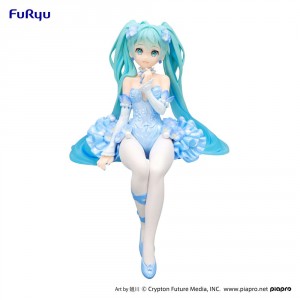Hatsune Miku Noodle Stopper figúrka Flower Fairy Nemophila Pail Blue Color Ver.